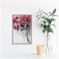 Picture of Red Floral Lamp _GroupedProduct_Rectangle_Portrait_Canvas_Framed_