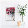 Picture of Red Floral Lamp _GroupedProduct_Rectangle_Portrait_Canvas_Framed_
