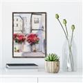 Picture of Red Floral Buildings _GroupedProduct_Rectangle_Portrait_Canvas_Framed_
