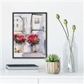 Picture of Red Floral Buildings _GroupedProduct_Rectangle_Portrait_Canvas_Framed_