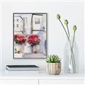 Picture of Red Floral Buildings _GroupedProduct_Rectangle_Portrait_Canvas_Framed_
