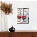 Picture of Red Floral Buildings _GroupedProduct_Rectangle_Portrait_Canvas_Framed_
