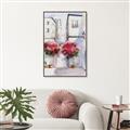 Picture of Red Floral Buildings _GroupedProduct_Rectangle_Portrait_Canvas_Framed_