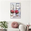 Picture of Red Floral Buildings _GroupedProduct_Rectangle_Portrait_Canvas_Framed_