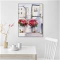 Picture of Red Floral Buildings _GroupedProduct_Rectangle_Portrait_Canvas_Framed_