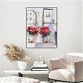 Picture of Red Floral Buildings _GroupedProduct_Rectangle_Portrait_Canvas_Framed_