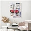Picture of Red Floral Buildings _GroupedProduct_Rectangle_Portrait_Canvas_Framed_