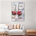 Picture of Red Floral Buildings _GroupedProduct_Rectangle_Portrait_Canvas_Framed_