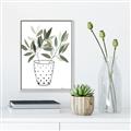 Picture of Leaves in Fun Vase I _GroupedProduct_Rectangle_Portrait_Canvas_Framed_