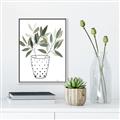 Picture of Leaves in Fun Vase I _GroupedProduct_Rectangle_Portrait_Canvas_Framed_