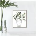Picture of Leaves in Fun Vase I _GroupedProduct_Rectangle_Portrait_Canvas_Framed_