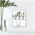 Picture of Leaves in Fun Vase I _GroupedProduct_Rectangle_Portrait_Canvas_Framed_