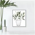 Picture of Leaves in Fun Vase I _GroupedProduct_Rectangle_Portrait_Canvas_Framed_