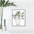 Picture of Leaves in Fun Vase I _GroupedProduct_Rectangle_Portrait_Canvas_Framed_