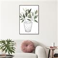 Picture of Leaves in Fun Vase I _GroupedProduct_Rectangle_Portrait_Canvas_Framed_