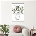 Picture of Leaves in Fun Vase I _GroupedProduct_Rectangle_Portrait_Canvas_Framed_