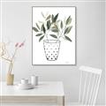 Picture of Leaves in Fun Vase I _GroupedProduct_Rectangle_Portrait_Canvas_Framed_