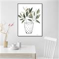 Picture of Leaves in Fun Vase I _GroupedProduct_Rectangle_Portrait_Canvas_Framed_
