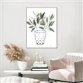 Picture of Leaves in Fun Vase I _GroupedProduct_Rectangle_Portrait_Canvas_Framed_