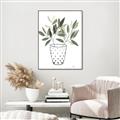 Picture of Leaves in Fun Vase I _GroupedProduct_Rectangle_Portrait_Canvas_Framed_
