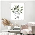 Picture of Leaves in Fun Vase I _GroupedProduct_Rectangle_Portrait_Canvas_Framed_