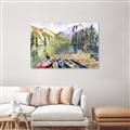 Picture of Canoe at Lake Louise  _GroupedProduct_Rectangle_Landscape_Unframed_Print_Only_