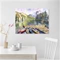 Picture of Canoe at Lake Louise  _GroupedProduct_Rectangle_Landscape_Unframed_Print_Only_