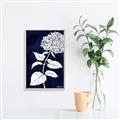 Picture of Flower on Blue I _GroupedProduct_Rectangle_Portrait_Canvas_Framed_