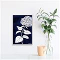 Picture of Flower on Blue I _GroupedProduct_Rectangle_Portrait_Canvas_Framed_