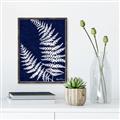 Picture of Fern on blue II _GroupedProduct_Rectangle_Portrait_Canvas_Framed_