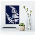 Picture of Fern on blue II _GroupedProduct_Rectangle_Portrait_Canvas_Framed_