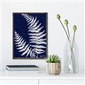 Picture of Fern on blue II _GroupedProduct_Rectangle_Portrait_Canvas_Framed_