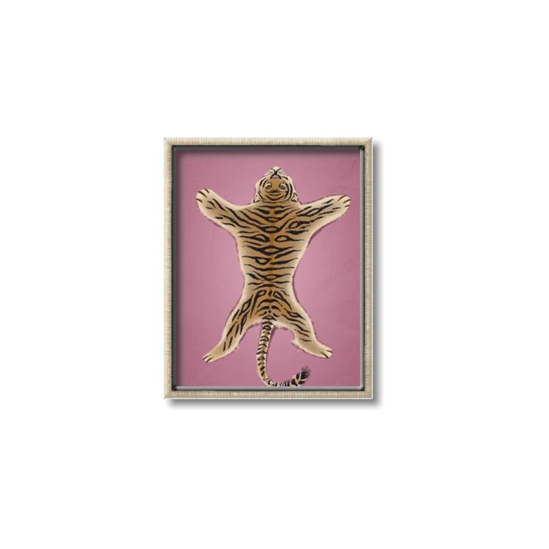 Picture of Tiger on Pink _GroupedProduct_Rectangle_Portrait_Canvas_Framed_