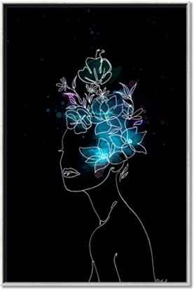 Picture of Neon Flower Girl on Black