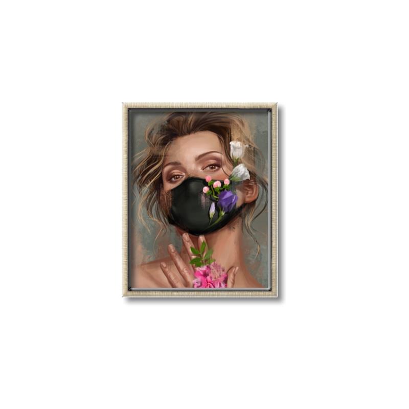 Picture of Masked Girl II _GroupedProduct_Rectangle_Portrait_Canvas_Framed_