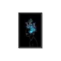 Picture of Neon Flower Girl on Black  _GroupedProduct_Rectangle_Portrait_Canvas_Framed_