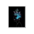 Picture of Neon Flower Girl on Black  _GroupedProduct_Rectangle_Portrait_Canvas_Framed_
