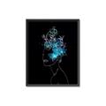 Picture of Neon Flower Girl on Black  _GroupedProduct_Rectangle_Portrait_Canvas_Framed_