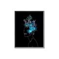 Picture of Neon Flower Girl on Black  _GroupedProduct_Rectangle_Portrait_Canvas_Framed_