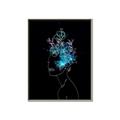 Picture of Neon Flower Girl on Black  _GroupedProduct_Rectangle_Portrait_Canvas_Framed_