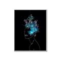 Picture of Neon Flower Girl on Black  _GroupedProduct_Rectangle_Portrait_Canvas_Framed_