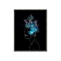 Picture of Neon Flower Girl on Black  _GroupedProduct_Rectangle_Portrait_Canvas_Framed_
