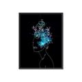 Picture of Neon Flower Girl on Black  _GroupedProduct_Rectangle_Portrait_Canvas_Framed_