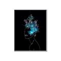 Picture of Neon Flower Girl on Black  _GroupedProduct_Rectangle_Portrait_Canvas_Framed_