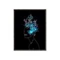 Picture of Neon Flower Girl on Black  _GroupedProduct_Rectangle_Portrait_Canvas_Framed_