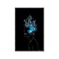 Picture of Neon Flower Girl on Black  _GroupedProduct_Rectangle_Portrait_Canvas_Framed_