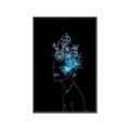 Picture of Neon Flower Girl on Black  _GroupedProduct_Rectangle_Portrait_Canvas_Framed_