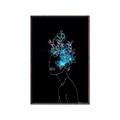 Picture of Neon Flower Girl on Black  _GroupedProduct_Rectangle_Portrait_Canvas_Framed_