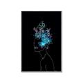 Picture of Neon Flower Girl on Black  _GroupedProduct_Rectangle_Portrait_Canvas_Framed_