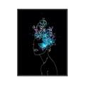 Picture of Neon Flower Girl on Black  _GroupedProduct_Rectangle_Portrait_Canvas_Framed_